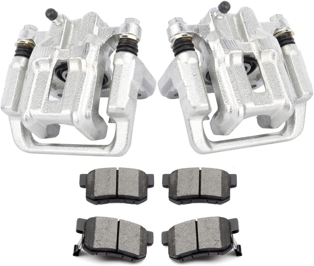 SCITOO Rear Brake Calipers With Bracket & Brake Pads 19-B2588 19-B2589 D536 Compatible For Acura CL 2001-2003 For Acura TL 1999-2008 For Honda Element 2003-2011