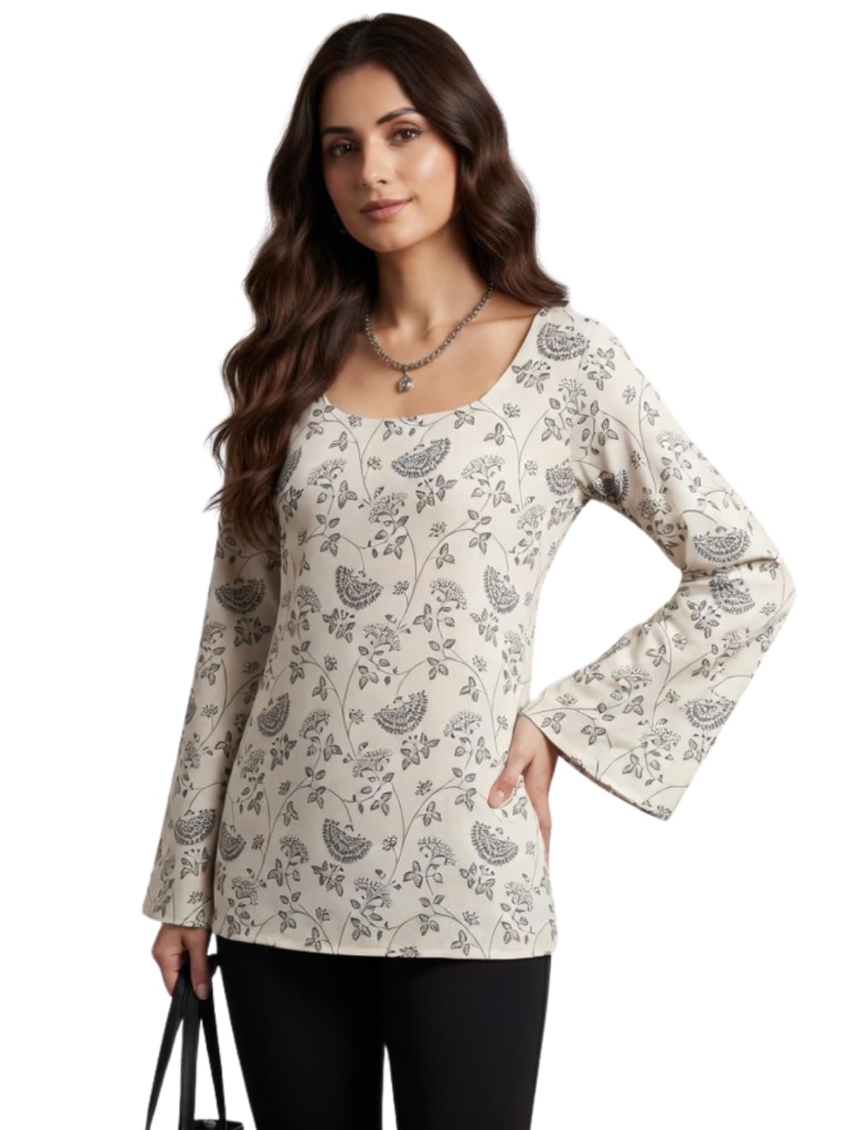 leriya fashion Short Kurti for Women Latest | Women's Floral Printed Rayon Short Kurta | Top for Woman | Comfortable, Office & Casual Kurtis for Jeans, Leggings & Trousers-picture-20
