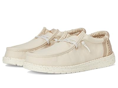 Hey Dude Kids Wally Break Brushed Linen (Little Kid/Big Kid) Boys Shoes Tan : 13 Little Kid M, Cotton