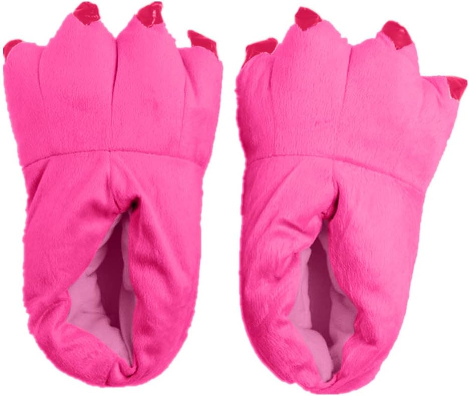 Unisex Cozy Flannel House Monster Slippers Halloween Animal Costume Paw Claw Shoes