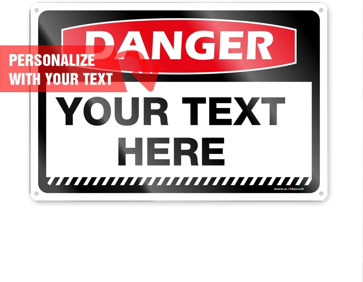 Custom Danger Sticker 3x5in – Industrial Grade Safety Decal for Fire Exit, First Aid, Evacuation, Personalize with Your Message, Commercial Use, Waterproof