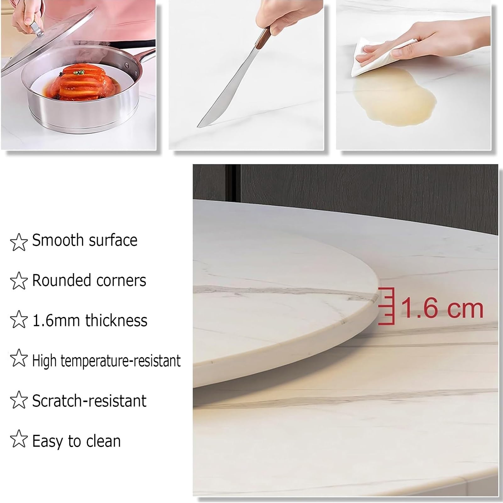 Drewniana taca do serwowania Lazy Susan, okrągły talerz obrotowy Ø50-90 cm, ciche kółka, gramofon 360°, na stół jadalny, duży talerz do serwowania na imprezy i spotkania