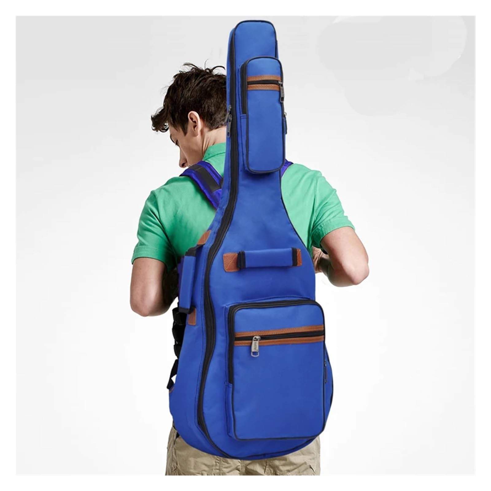 Funda para Guitarra Estuche Profesional portátil de Madera for bajo acústico de 34 y 36 Pulgadas, Funda Tipo Mochila.
