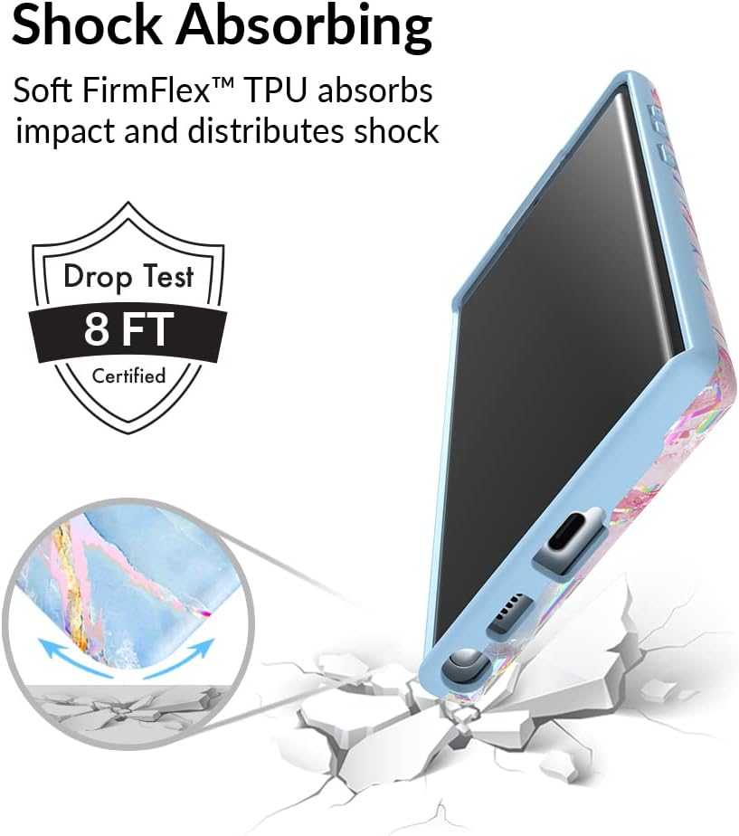 VELVET CAVIAR Compatible with Samsung Galaxy S23 Ultra Case for Women [8ft Drop Tested] w/Microfiber Lining - Cute Protective Phone Cases - Holographic Pink Blue Marble (2023 Release, 6.8")