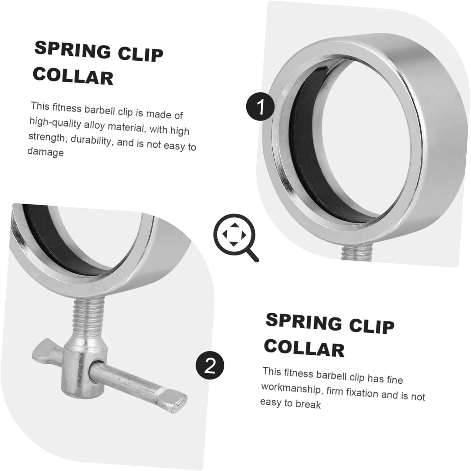 TOYANDONA Barbell Spring Clip Collars Sturdy Alloy Clamps for Weight Bars Secure Weightlifting Equipment for Fitness Enthusiasts