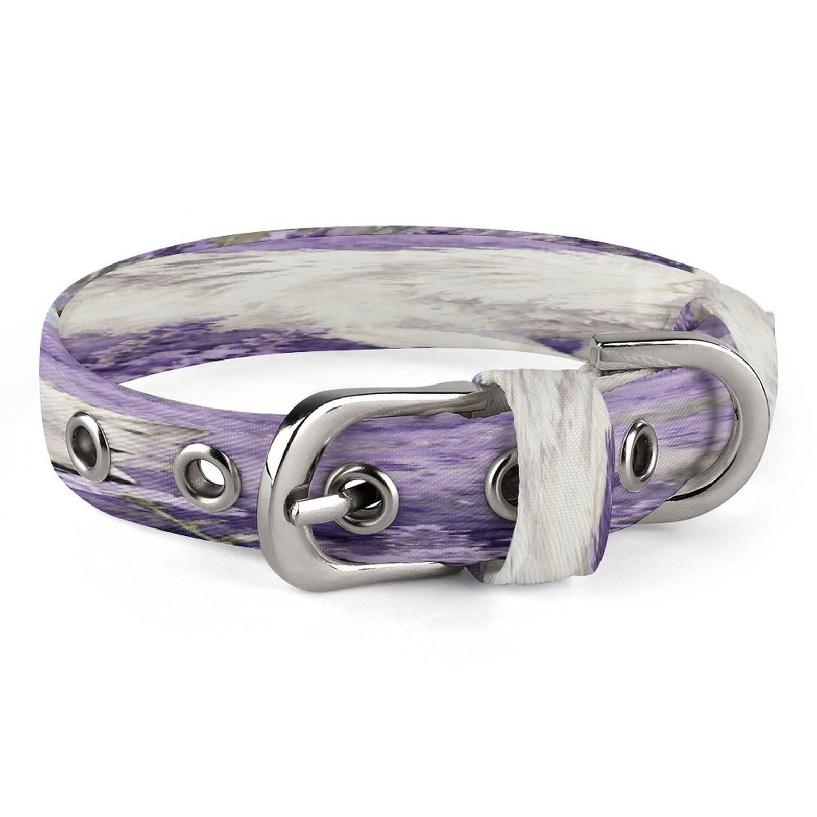 Collar de tela Oxford para mascotas de 7.9 a 10.4 pulgadas diseño de lobos con flores