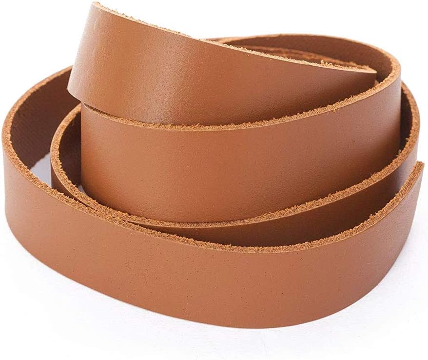 FOGAWA Leather Strips Genuine Leather Straps for Crafts Flat Leather Cord Strings for Bracelet Necklace Jewelry Making Beading DIY Handmade Crafts 1M