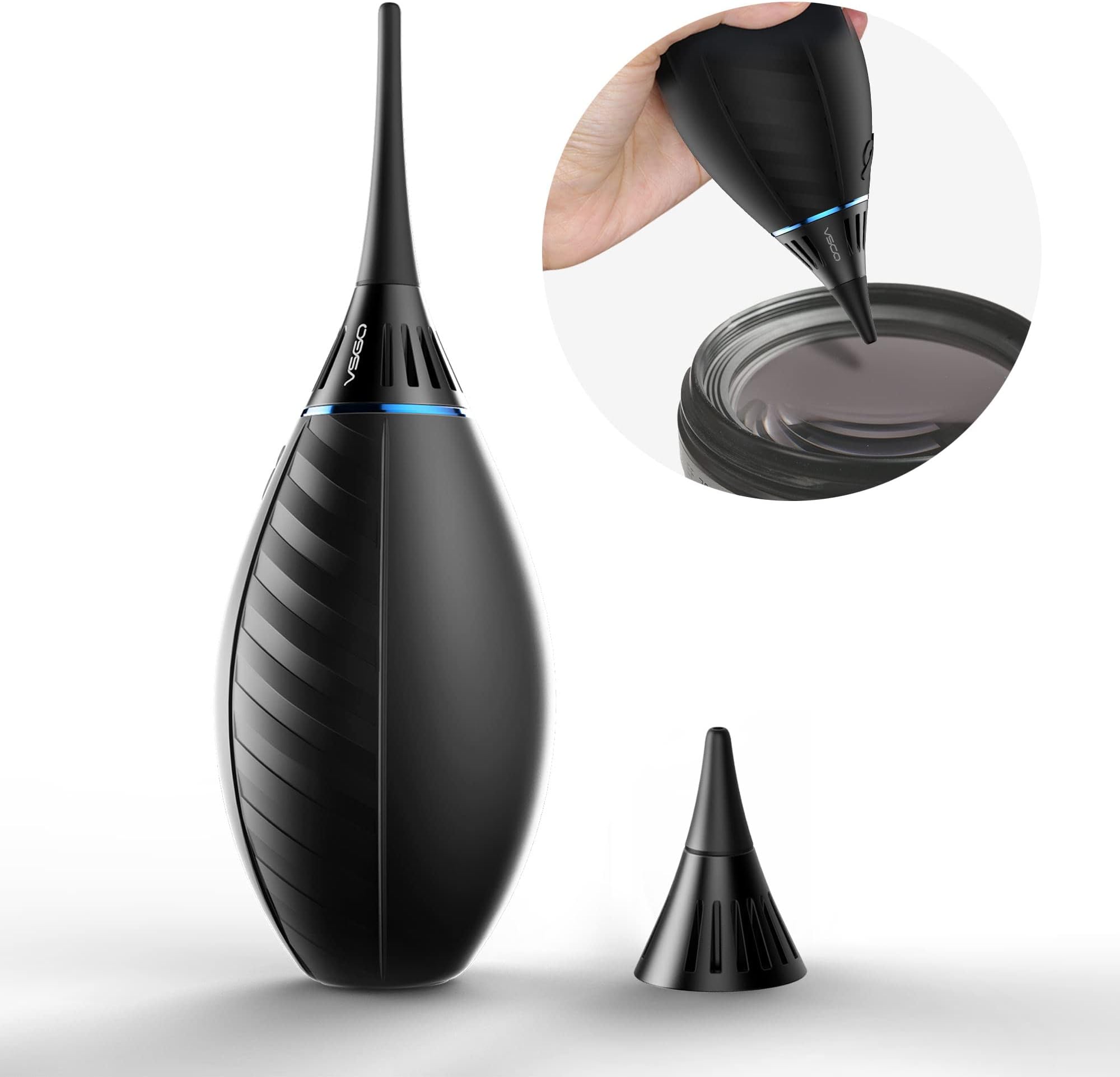 VSGO Soft Tip Strong Air Blower, Single Air Intake Camera Lens Blower, with Self-Suction Cup Compatible for Reflector, Focusing Screen, SLR Sensor, Lens, Mirrorless Sensor, Coffee Machines, Handicraft