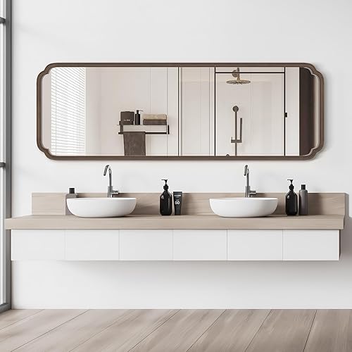 Vista 316 de WallBeyond Espejos de baño de madera para montar en la pared, espejos de pared con marco de madera rústica de 16 x 20 pulgadas, espejos de pared