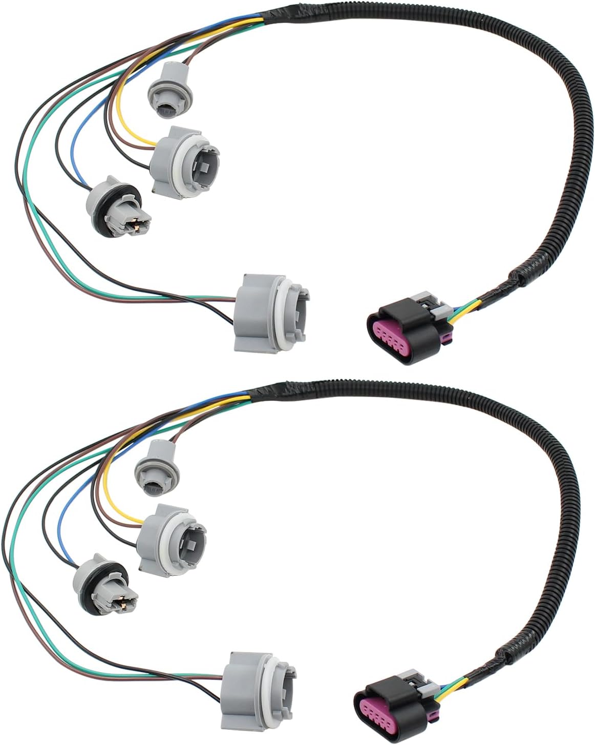 Driver and Passenger Side Tail Light Wiring Harness Socket for Chevrolet Suburban 1500 2500 Tahoe 2007-2014, GMC Yukon 2007-14