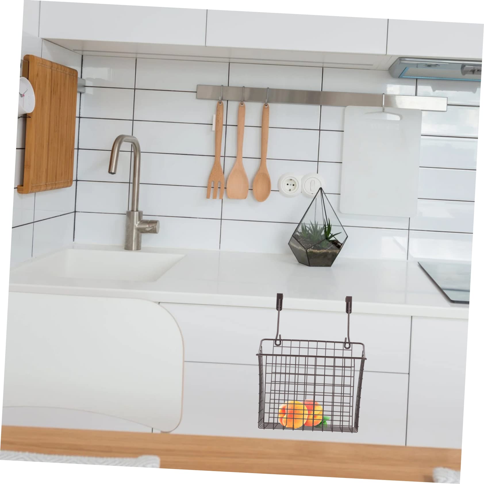 Cesta Almacenamiento Alambre para Puerta Hierro de Colgante para Diseño Ahorrador de Espacio Elegante en Armario y Cocina y Hogar
