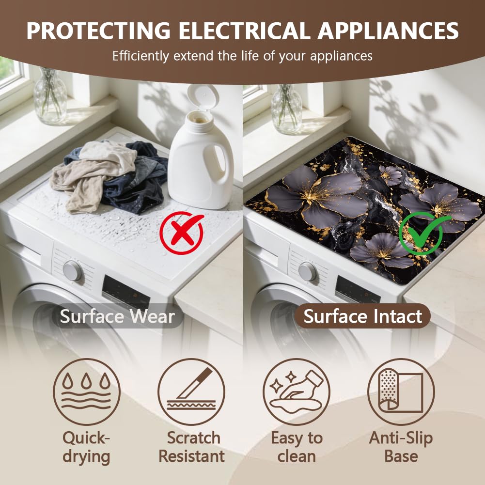 SUPERDANT Lavadora almohadilla impermeable para ropa sucia, protector superior de lavadora, tamaño universal para lavadora de carga superior