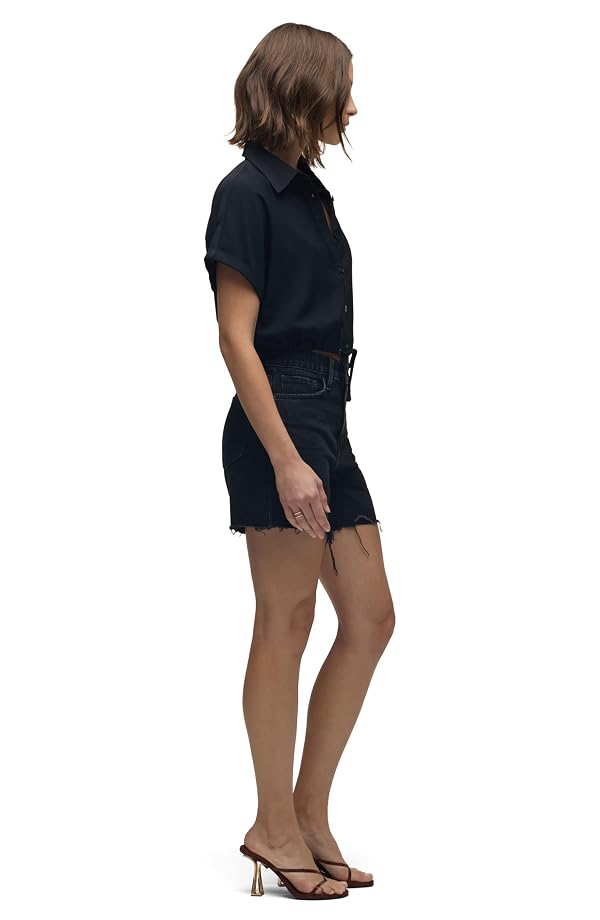 HUDSON Women's Devon High-Rise Boyfriend Short, Destructed Black by HUDSON - Image 7