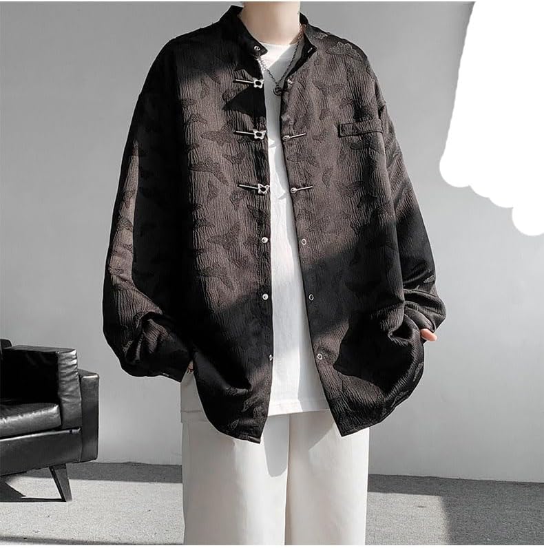 Men's Shirt Plus-Size Zhongshan Suit Ancient Style Chinese Tang Suit Tops for Men