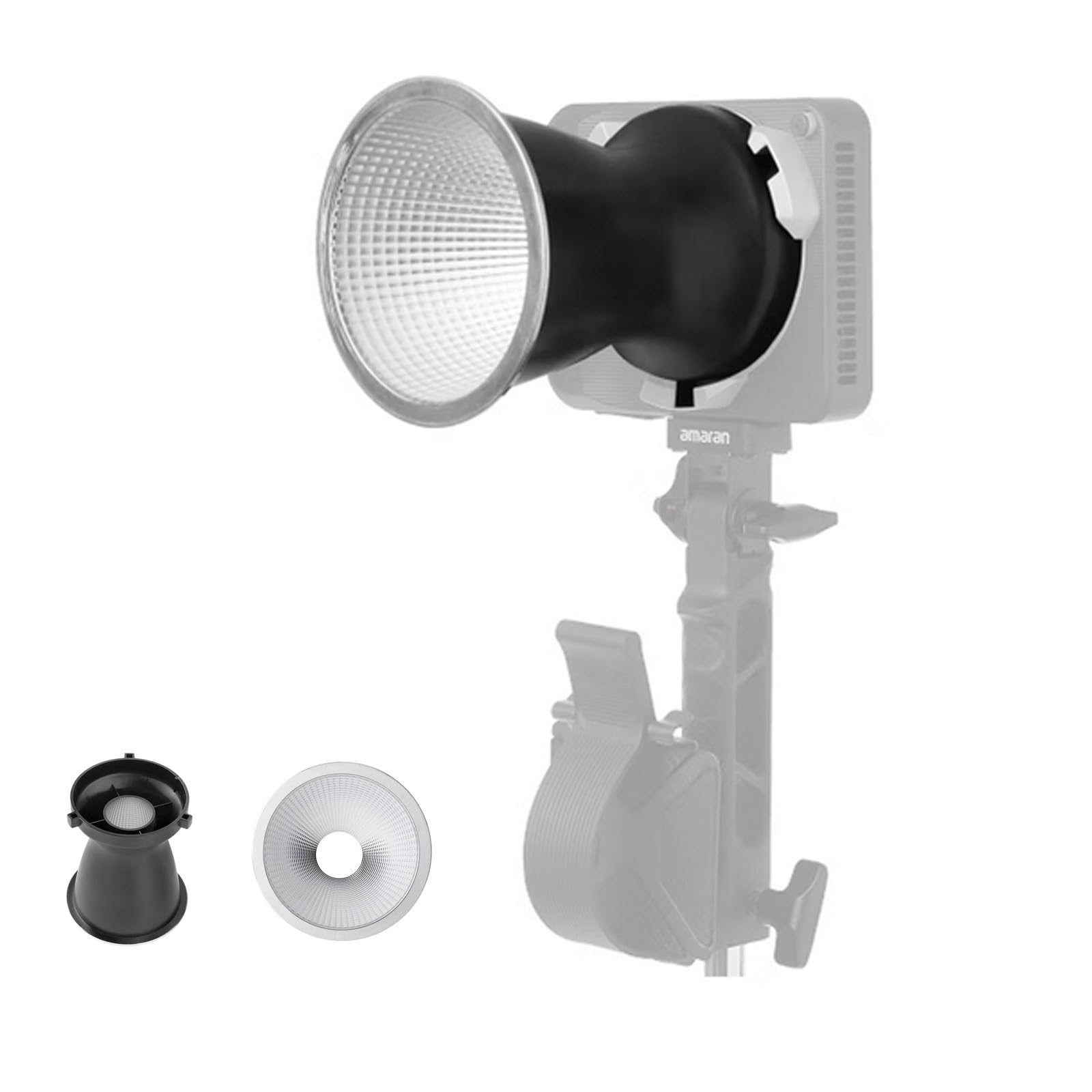 Riflettore mini Amaran compatto da 14,5 cm (5,71 pollici) con attacco Bowens progettato per Amaran Ray 60c e 120c