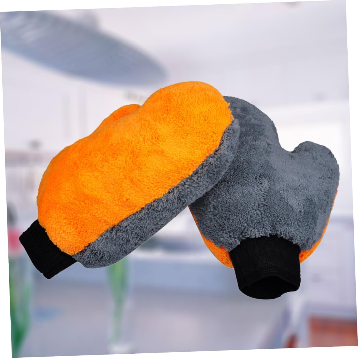 Mikinona Coral Fleece Car Wash Mitten Ultra Absorbent Cleaning Tool for Cars Trucks Rvs More Dual-Sided Design for Scratch Washing Multi-Functional Household Use