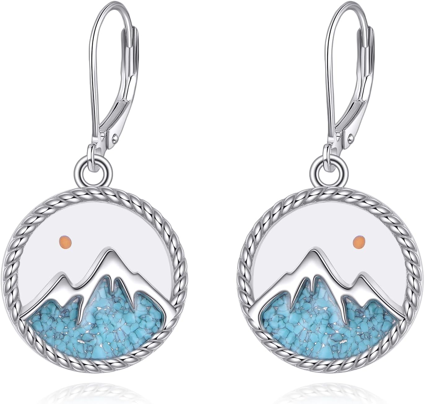 URONE Mountain Earrings 925 Sterling Silver Mountain Dangle Drop Earrings Mountain Nature Jewelry Gift for Women