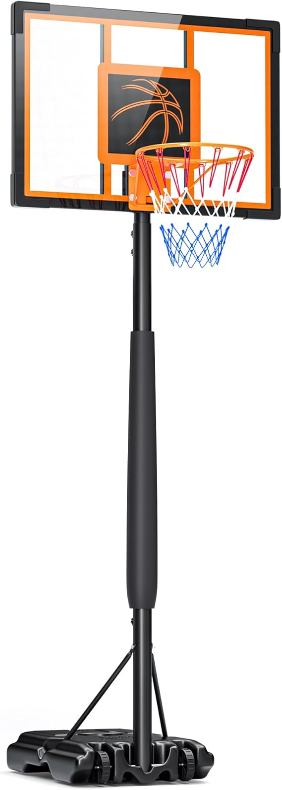 Adjustable Basketball Hoop and Goal, Outdoor Portable Basketball Hoop with Shatterproof Backboard System for Youth, Kids, Teenagers and Adults in Backyard, Driveway, Indoor, Outdoor