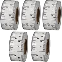 Vista 6 de ChromaLabel Cinta métrica adhesiva de 12 pulgadas, cinta métrica plana para carpintería, oficina y regla escolar, cinta métrica blanca