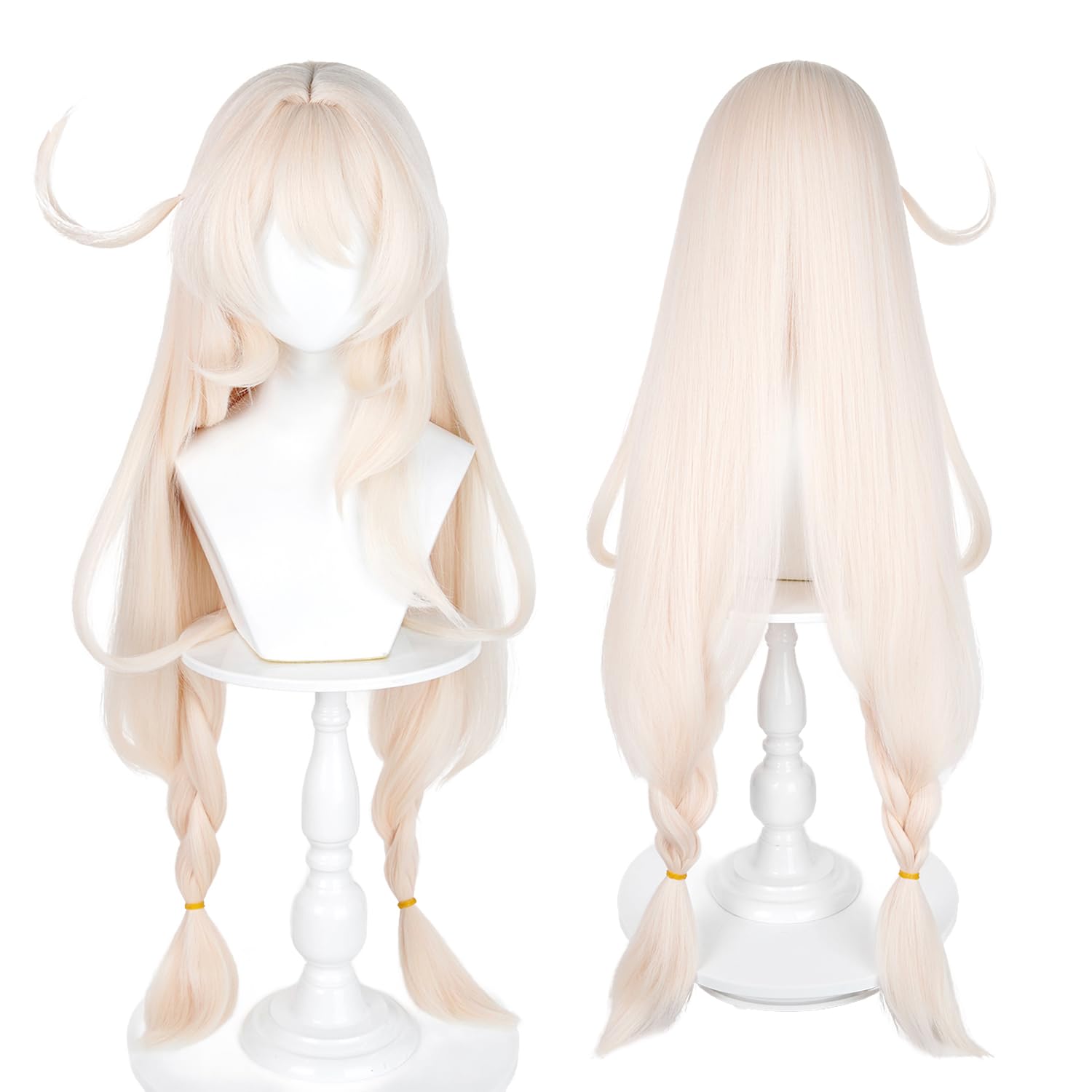 Anime Spielcharakter Cosplay Perücke - Hochtemperaturfaser mit 2 Perückenhauben für Conventions, Cosplay Events und Mottopartys (Alice)