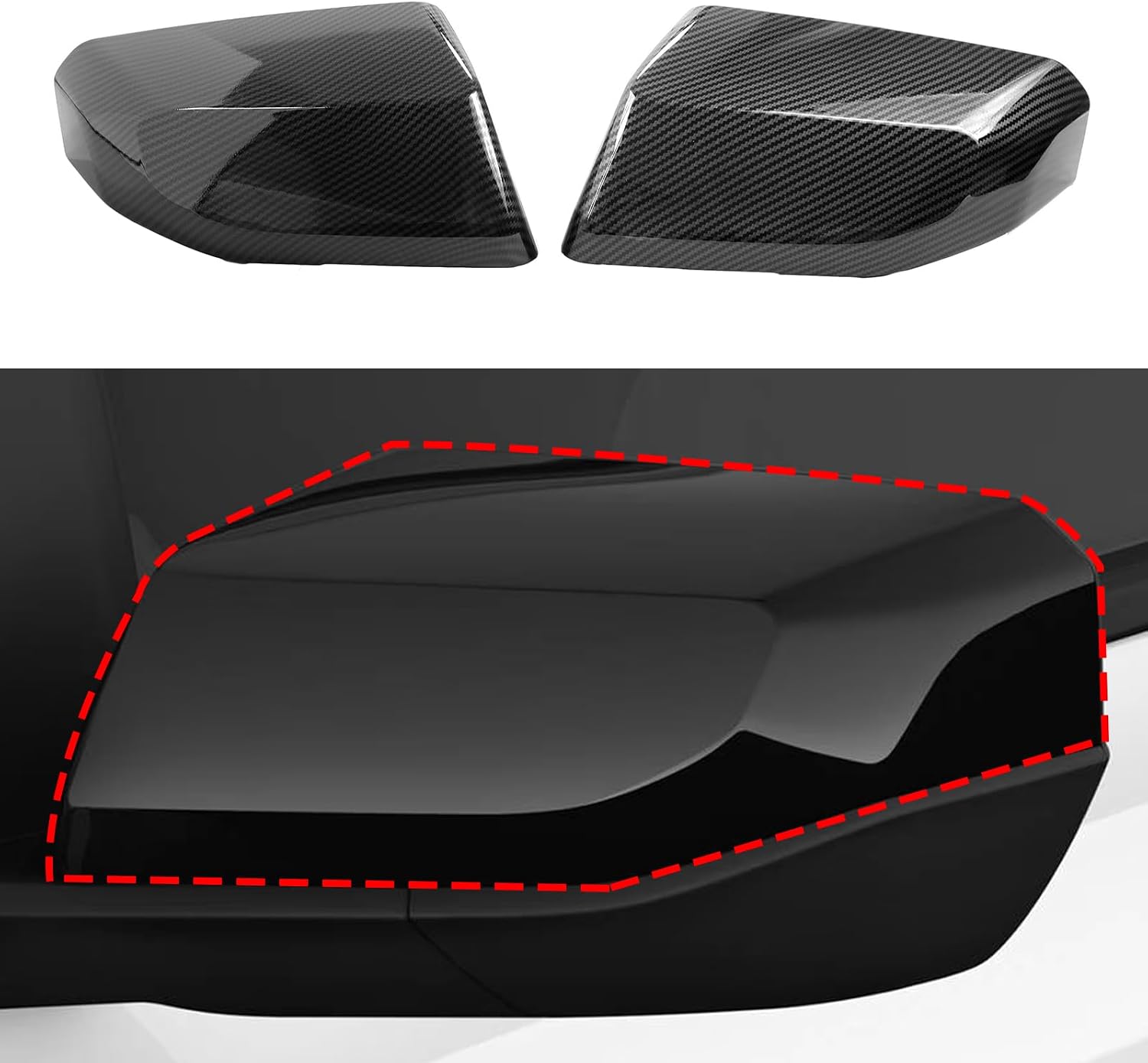 Barong for Chevrolet Colorado/GMC Canyon 2023 2024 2025 Accessories Exterior Rearview Mirror Cover Trim Carbon Fiber Pattern