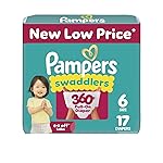Pampers Diapers - Swaddlers 360 - Size 6, 17 Count, up to 100% Leakproof Comfy Dry Fit, Designed for Easy Changes, Pull On Baby Diaper
