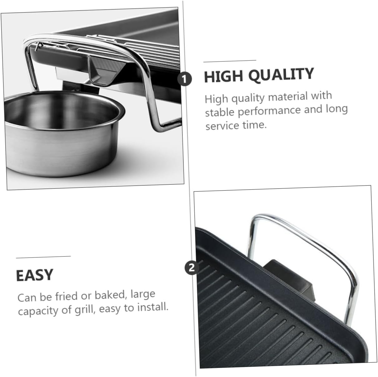 ABOOFAN Electric Roast Meat Dish Electric Baking Tray Non-stick Bbq Machine Us Plug Easy Install