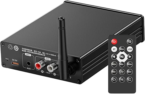 Amplificador estéreo inalámbrico, receptor de audio para el hogar 6.0, amplificador de baja latencia de 2 canales, sonido compacto de alta