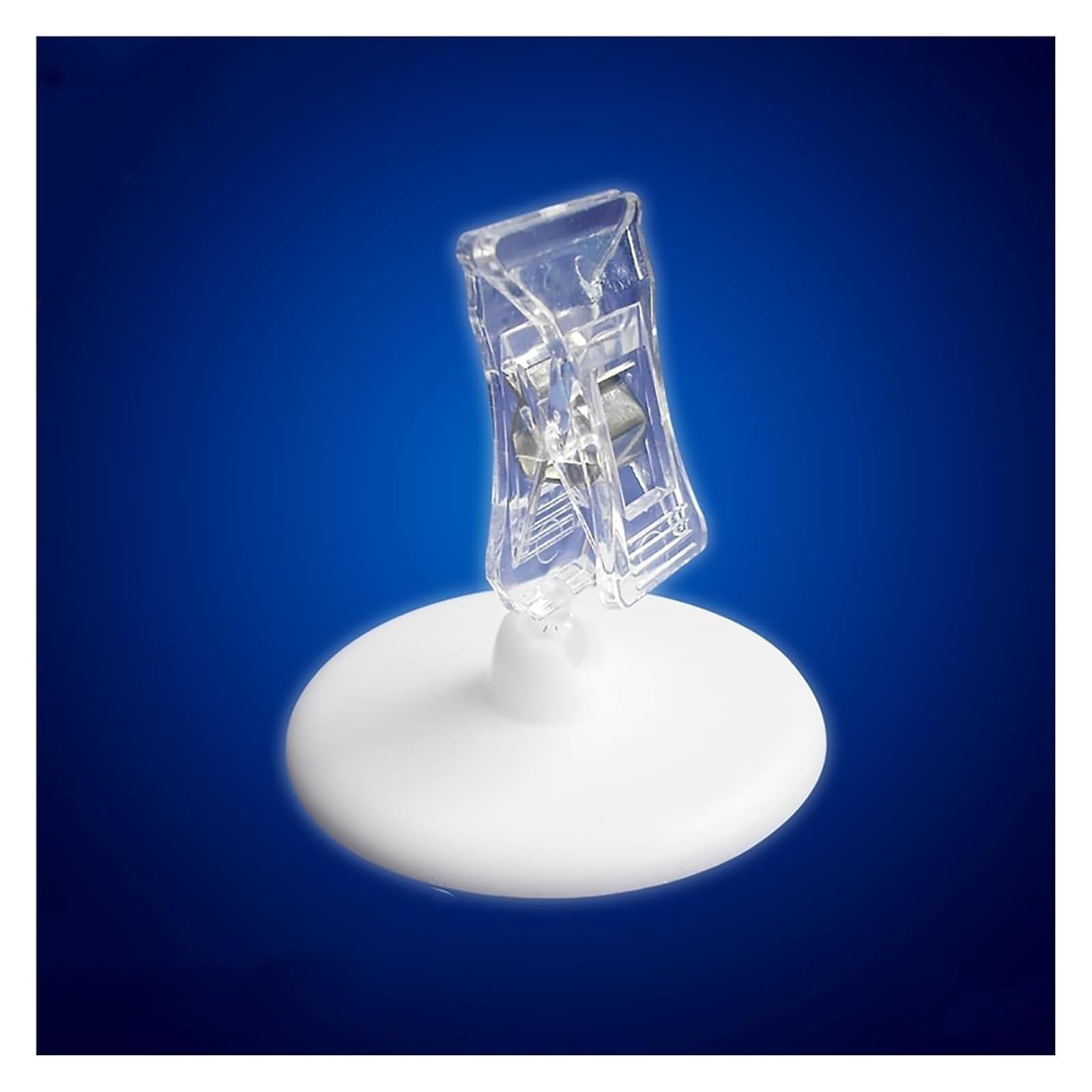 Klips do etykiet na tablicę, mały, 15-pak, obrotowy, samoprzylepny wyświetlacz z tabliczkami bazowymi POP, 5,5 x 5,5 cm(Wit)