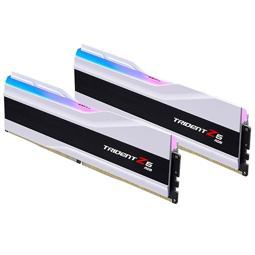 G.SKILL Trident Z5 RGB Series (Intel XMP 3.0) DDR5 RAM 64GB (2x32GB) 6400MT/s CL32-39-39-102 1.40V Desktop Computer Memory UDIMM - Matte White (F5-6400J3239G32GX2-TZ5RW)