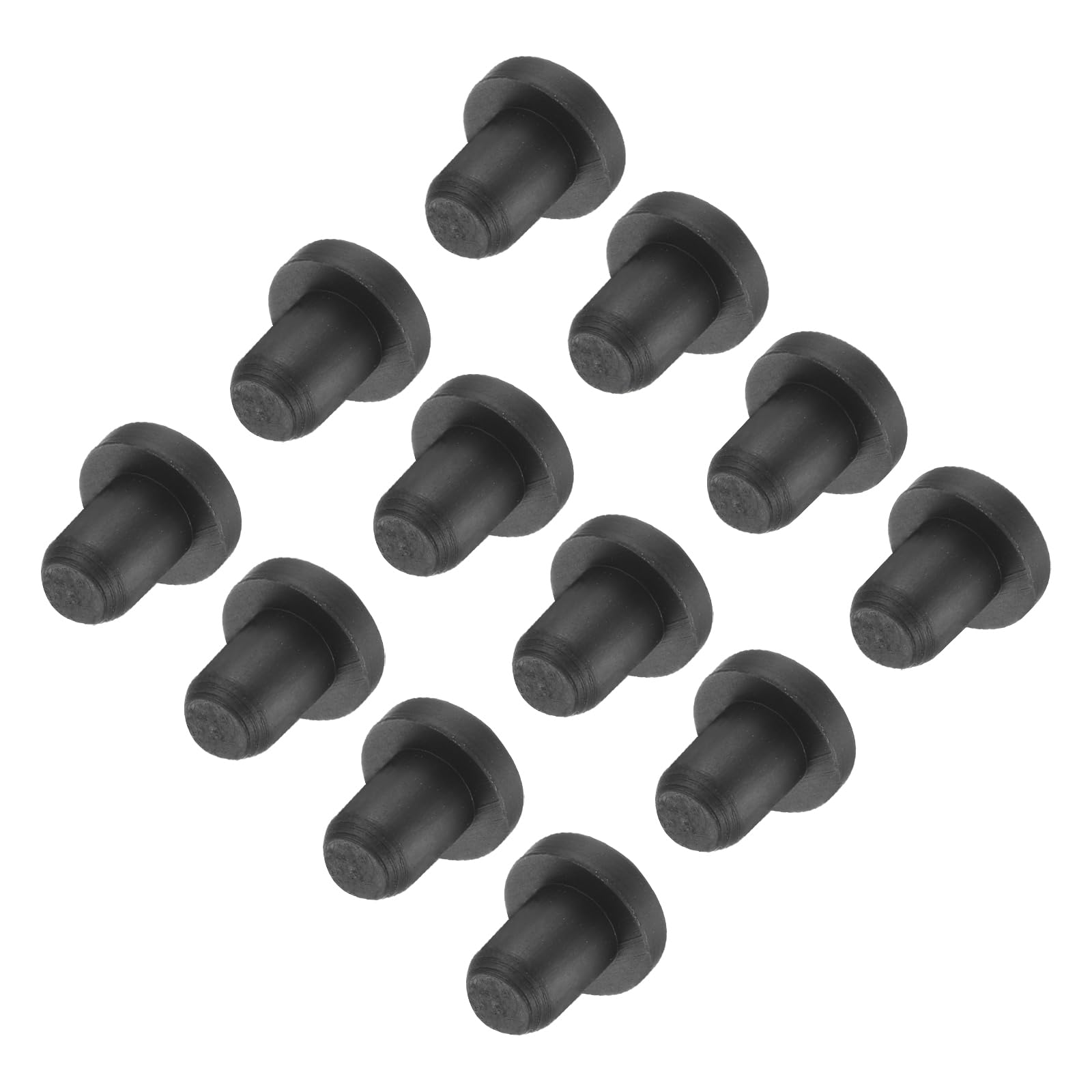 uxcell High Temp Silicone Plug Mount Dia 4.5mm/0.18 inch t Shaped Rubber Stopper Hole Plugs for Powder Coating Plating Waterproof Plugs Sealing Plugs Black Pack of 12(OD 7mm)