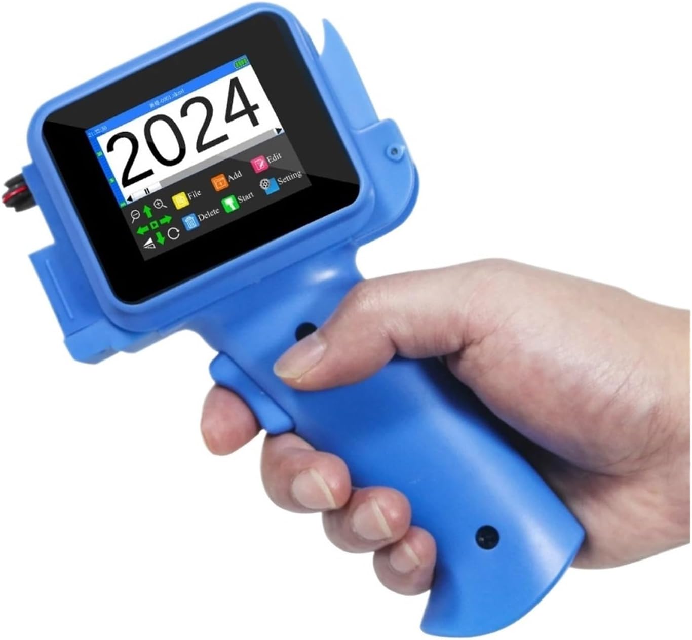 Handheld Printer, Mini Handheld Inkjet Printer 12.7mm for QR Barcode Batch Date Number Logo Expiry Date Coding Machine,Portable Wireless(Black Ink)