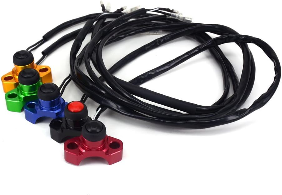JFG RACING CNC Universal Motorcycle Engine Stop Start Kill Switch Button Dirt Pit Bike Quad (Black) : Automotive