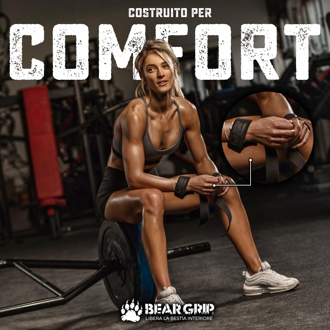 IBEX Cinghie Per Sollevamento Pesi Extra Lunghe Con Imbottitura Al Polso E Gripr In Gel – Per Stacchi, Squat E Crossfit - 2
