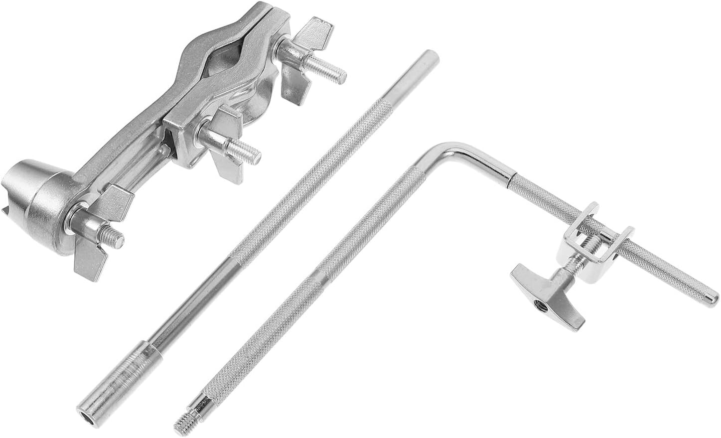 Yardwe Drum Rack Stand Cowbell Mount with Long Rod and Lock Metal Drum Pole Clamp General Percussion Hardware Attachment