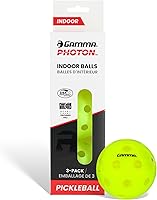 GAMMA Photon Indoor Pickleball Balls - USAPA Approved Pack of 3, High Visibility Optic Green, Durable Tournament Ready