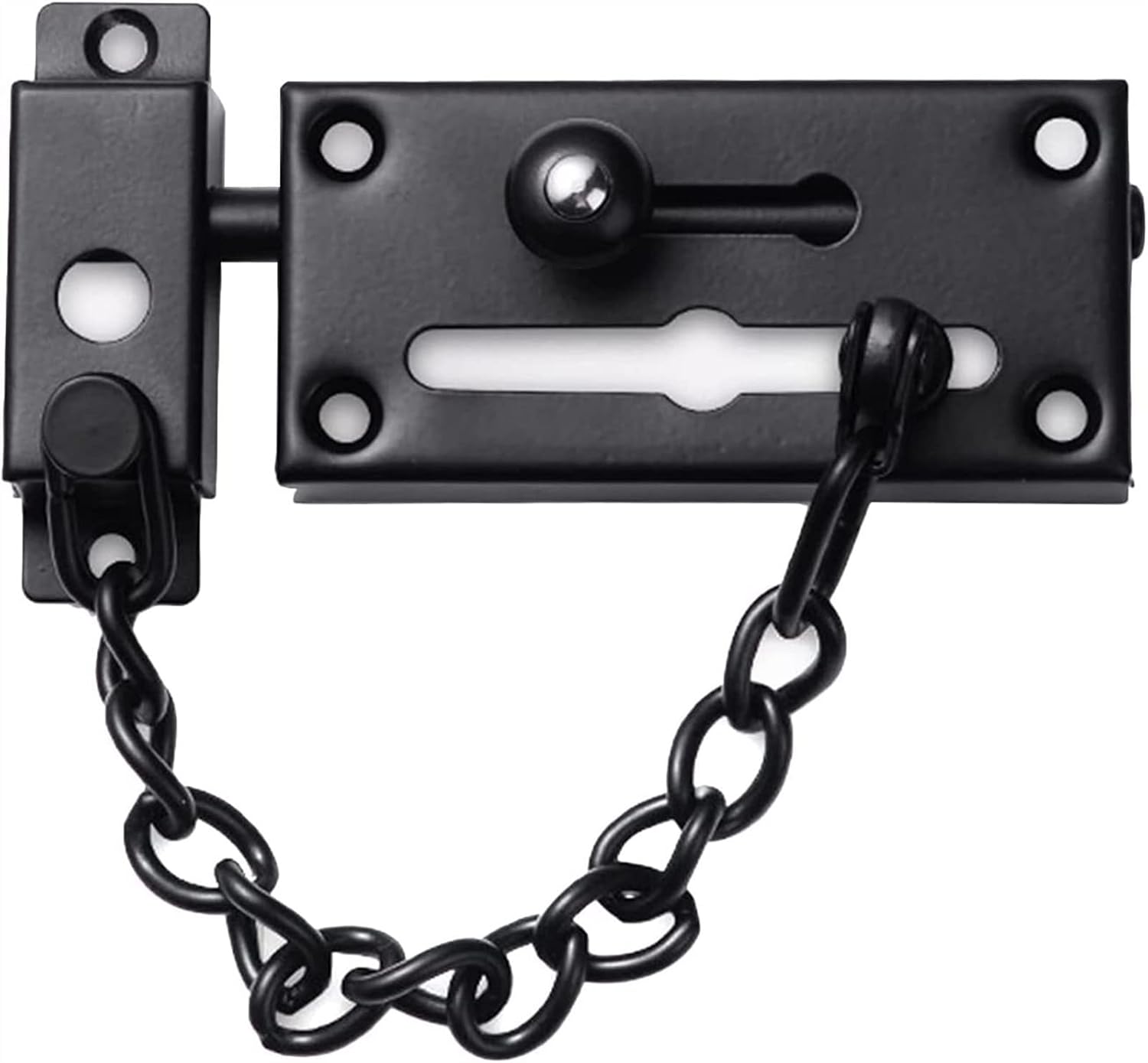 Door Chain Lock,Bolt Gate Latches,Latch Safety Limiter,Thickened Stainless Steel Bolt Household with Chain Door Bolt Hotel Double-Purpose Door Buckle Bold Anti-Theft(Black) (Color : Black) (Color : B