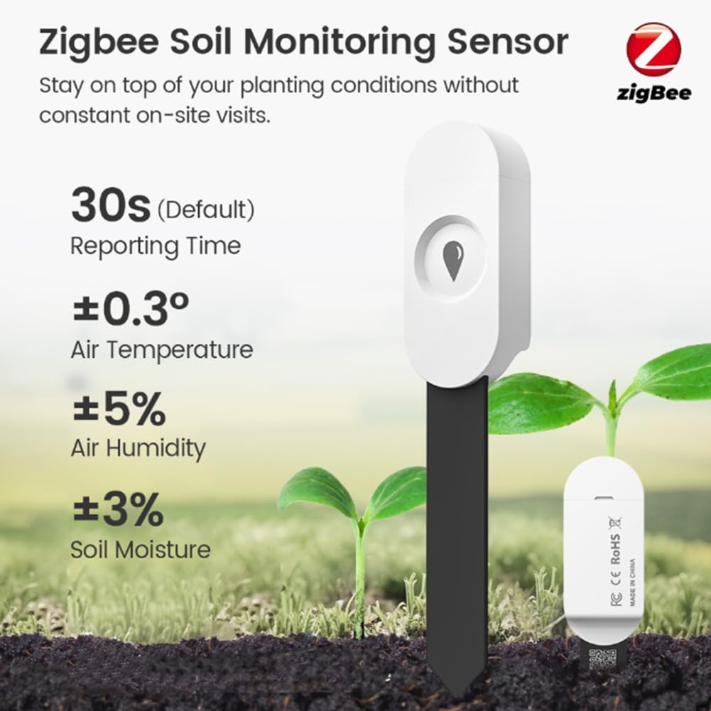 Tuya Zigbee inteligentny tester podłogowy, wilgotność, temperatura, czujnik wilgotności z aplikacją na telefon komórkowy, monitor w czasie rzeczywistym, Home Garden
