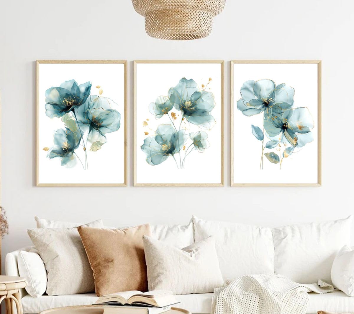 Hodge Creations Watercolour Abstract Flowers A3 Set Of 3 Unframed Prints Wall Art Decor Picture Poster New Gift Present Select Size Below A5 A4 A3