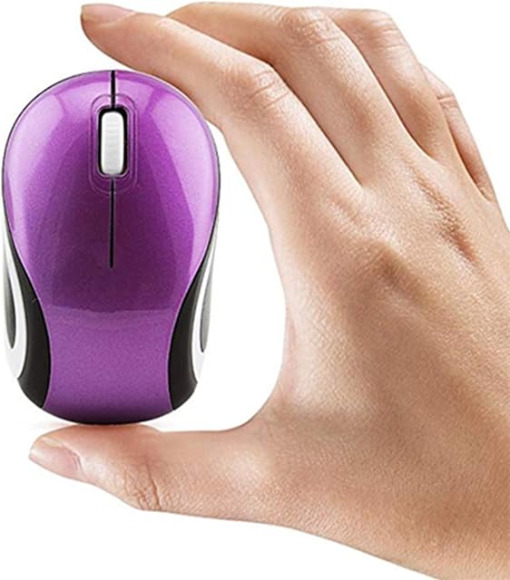 Mini Petite souris sans fil pour enfants Enfants de 3 à 8 ans USB Mice optique sans fil avec USB Récepteur pour PC Ordinateur portable (Purple)