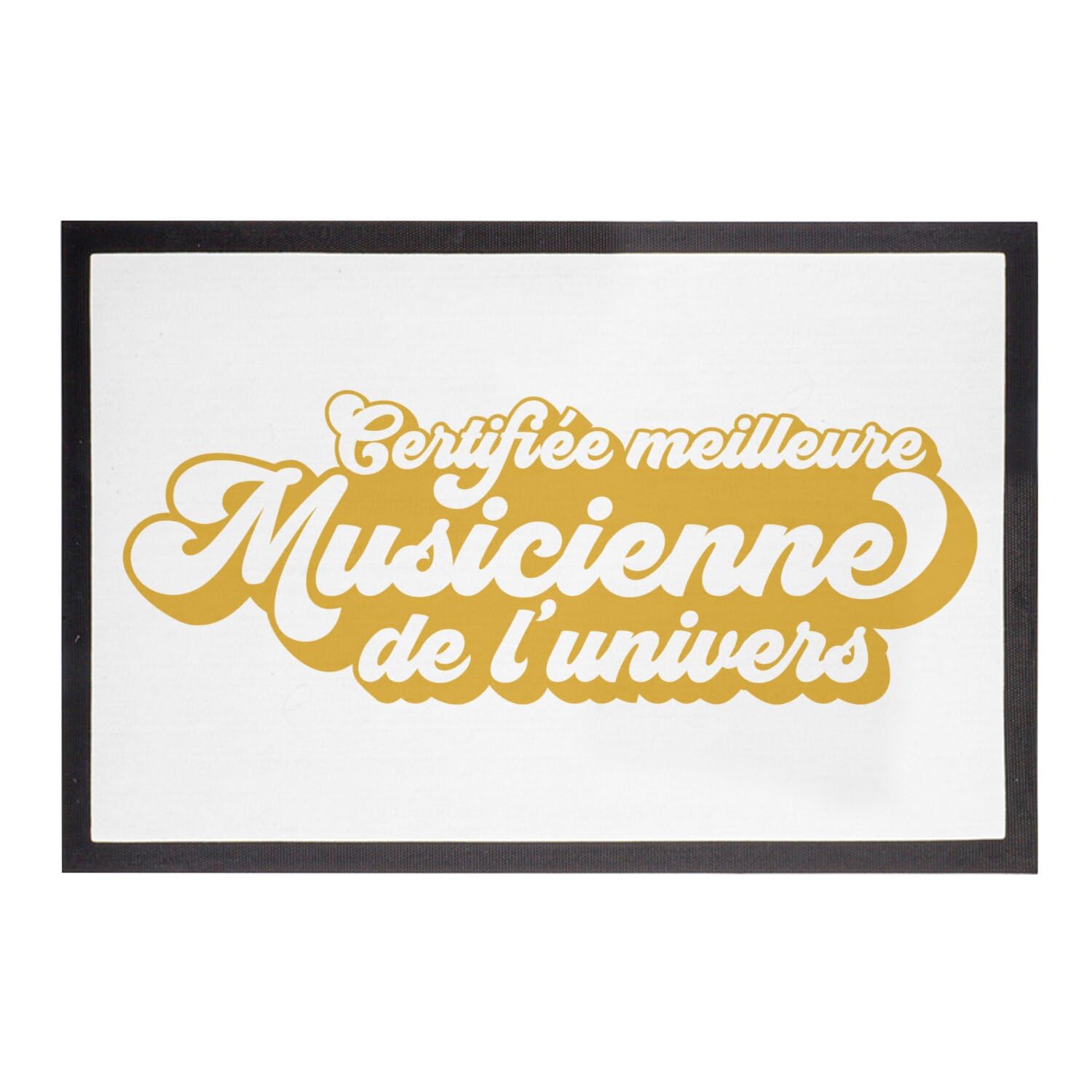 Paillasson Blanc Rock et Jazz pour Entrée de Studio de Musique