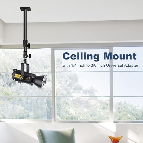Miniatura 8 de Soporte de pared para fotografía de techo, brazo de pluma de montaje vertical de 17 a 26 pulgadas, con rosca universal de 14 y 38 para estudio
