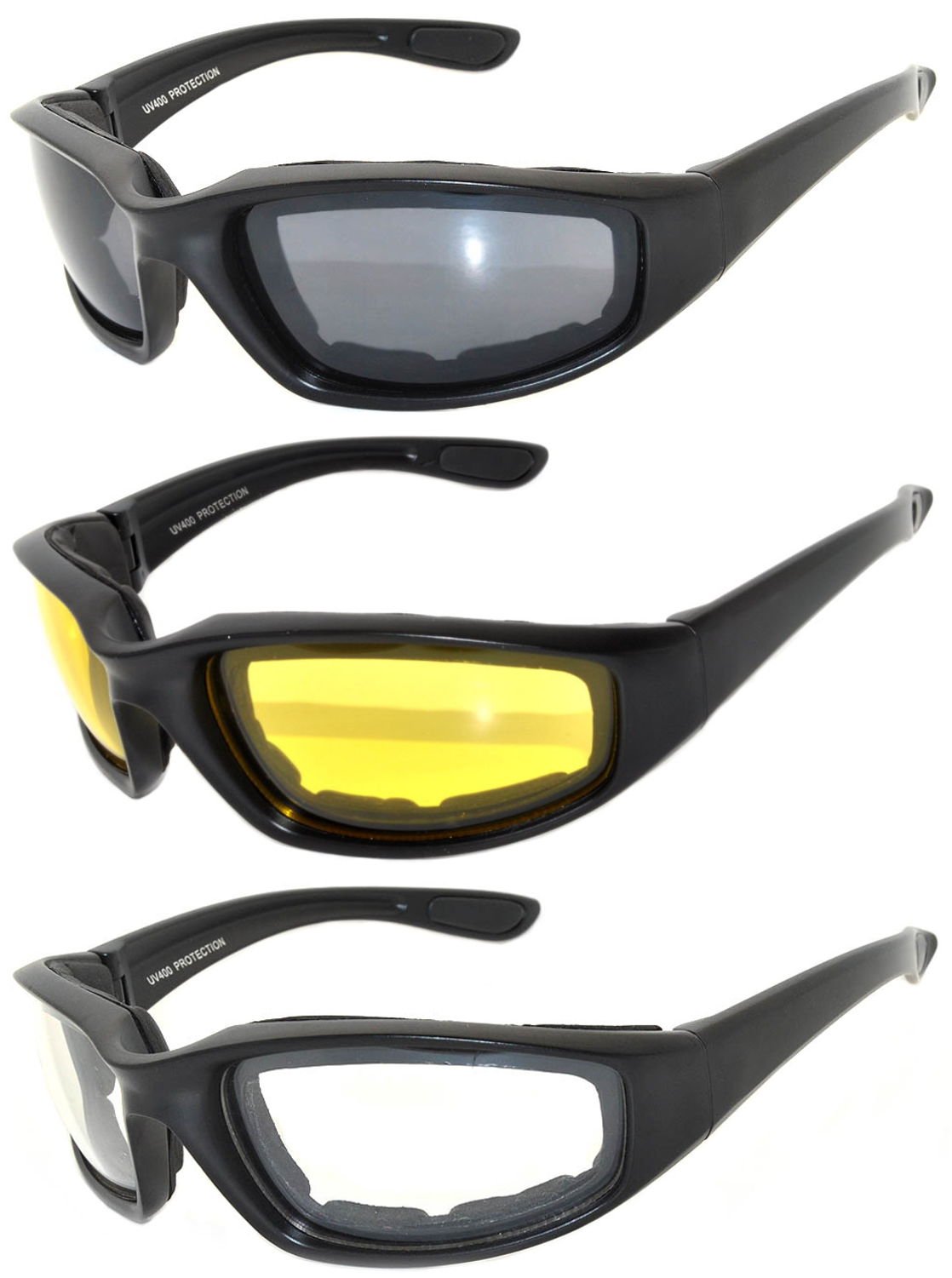 OWL - Motorcycle Padded Riding Glasses - Day and Night - UV Protection