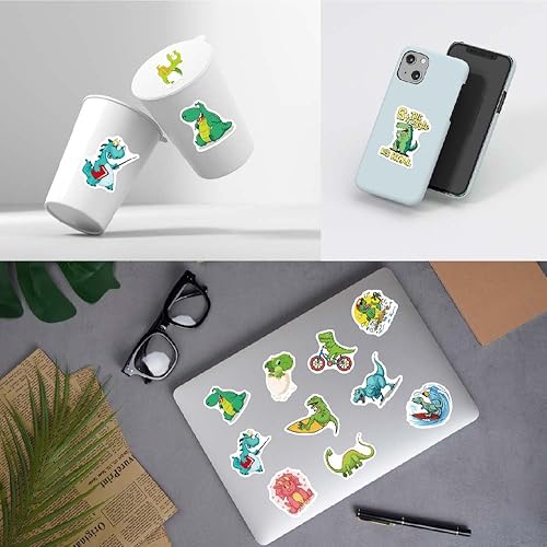 Miniatura 6 de 200 calcomanías de dinosaurio lindas para niños, calcomanías para botellas de agua para niños, impermeables, paquete de calcomanías de vinilo para