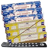 Nag Champa White Sage Incense Sticks & Holder Bundle Variety Pack from House of Satya Incense Sticks and Trumiri immagine