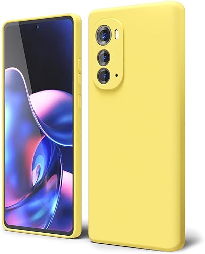 oakxco Funda para teléfono Motorola Edge 2022 con agarre de silicona líquida, color sólido brillante fluorescente, linda funda protectora delgada de