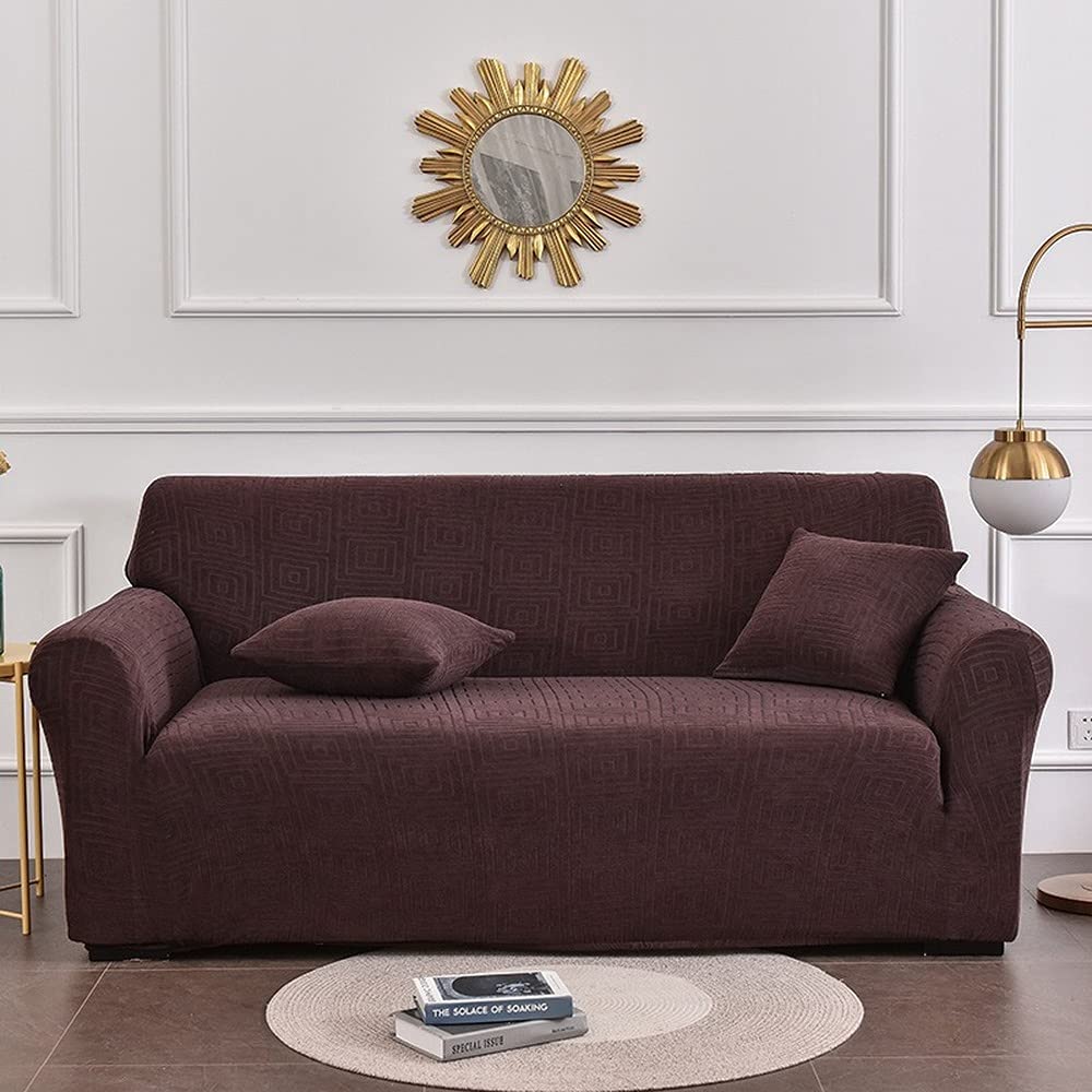 Housse canapé extensible jacquard au tissu doux et design premium