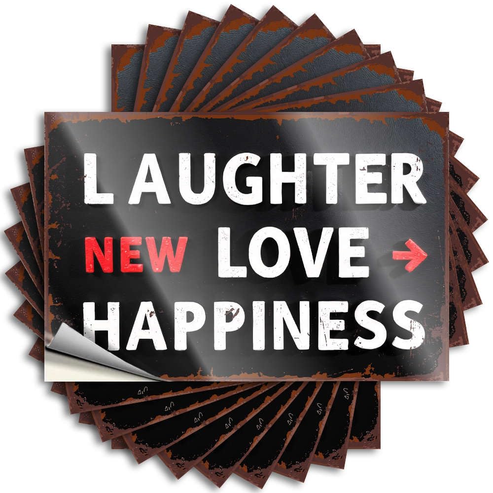 Laughter, New Love, Happiness. Tattoo Dorm Room Stuff | Western Laptop Removable Decal Pack(6X9CM)