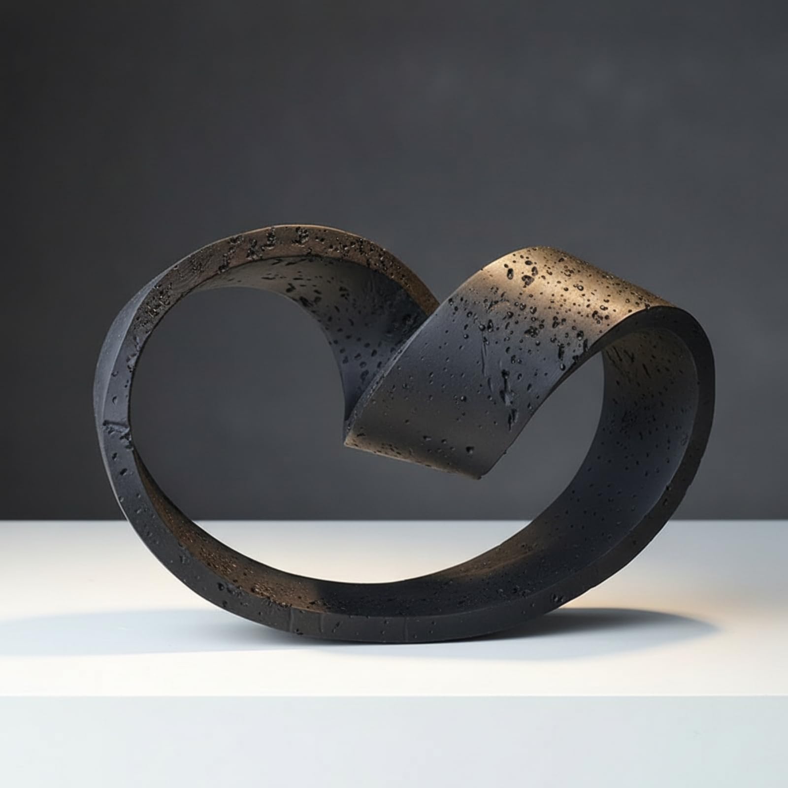 Escultura No Objetual Minimalista Figura con Forma Anillo Artística Estatuilla Humana para Recibidor, Beige, 27 17 19cm