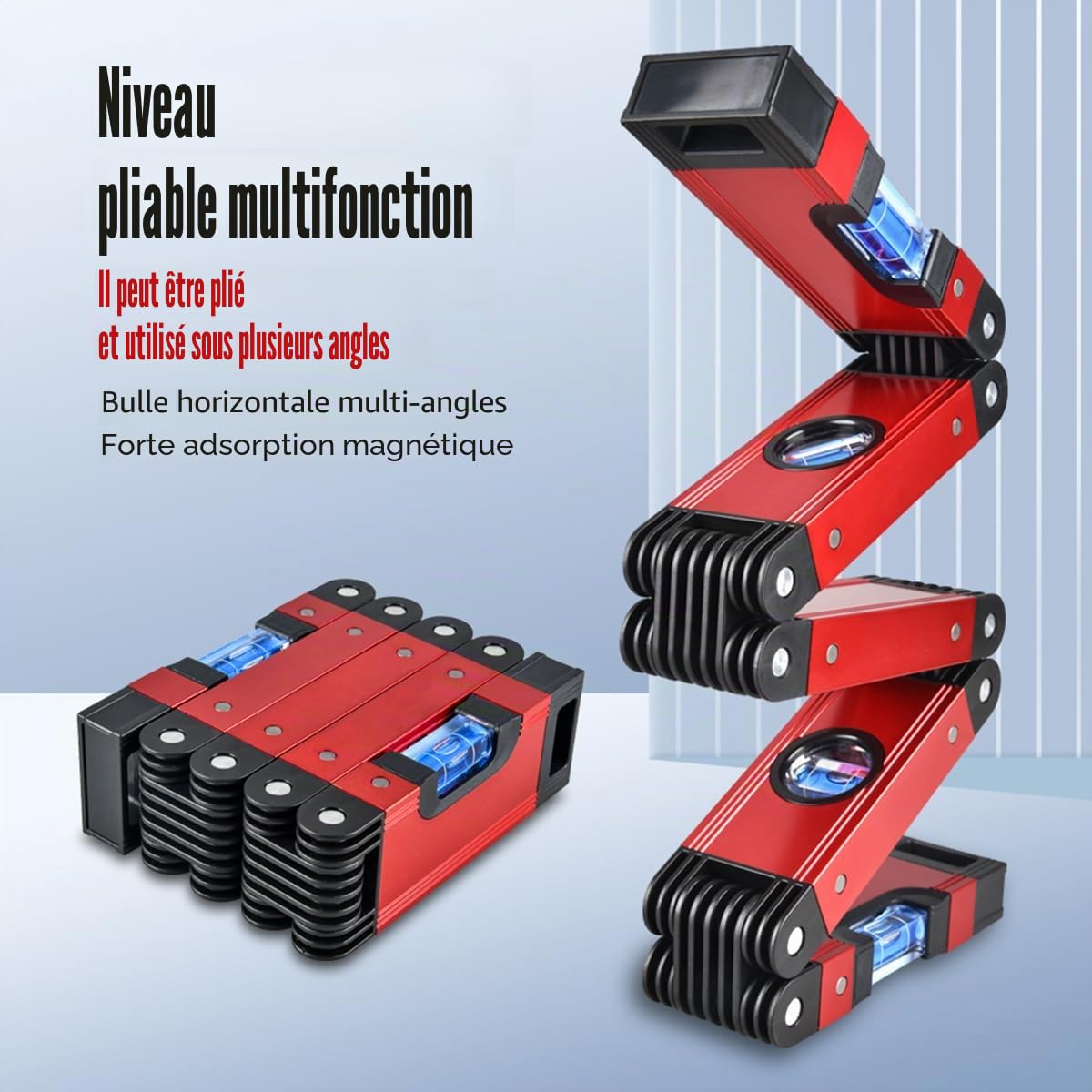 N&S Juvyig - Outil multifonction pliable pour la menuiserie, outil de mesure multi-angle pour la menuiserie, nivellement précis dans n'importe quelle position, règle